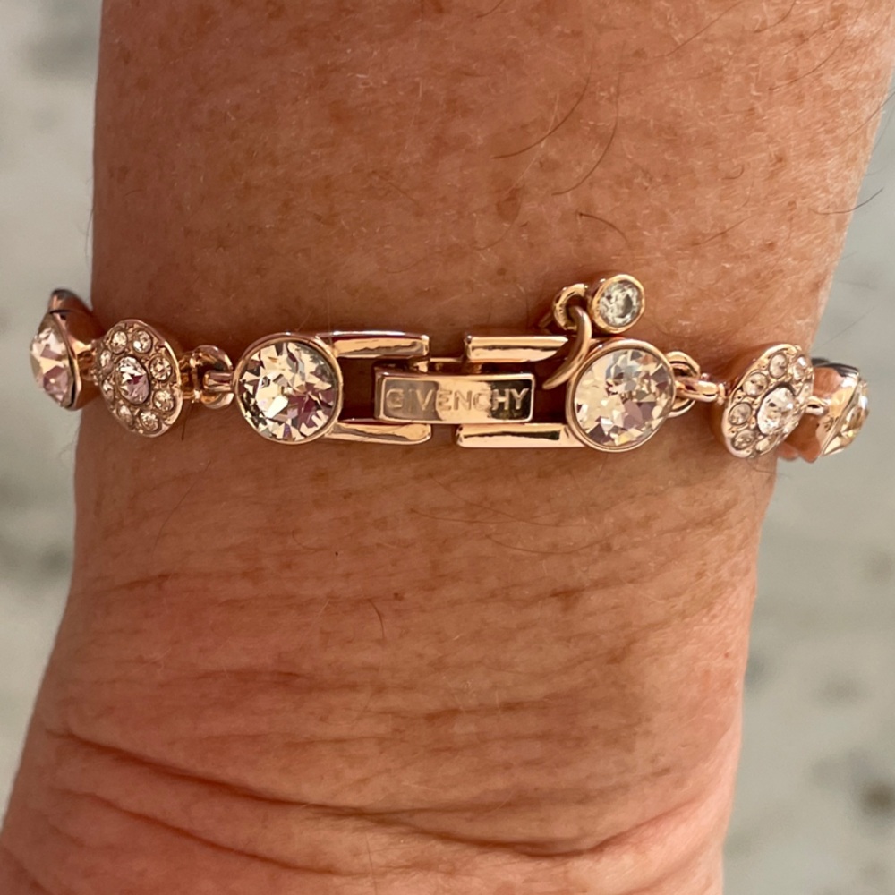 GIVENCHY Rose Gold Tennis Bracelet with Clear Crystals - Picture 4 of 16
